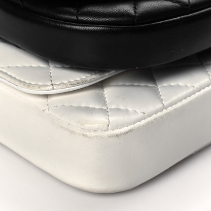 Chanel Lambskin Quilted Side Packs White Black 9 of 11