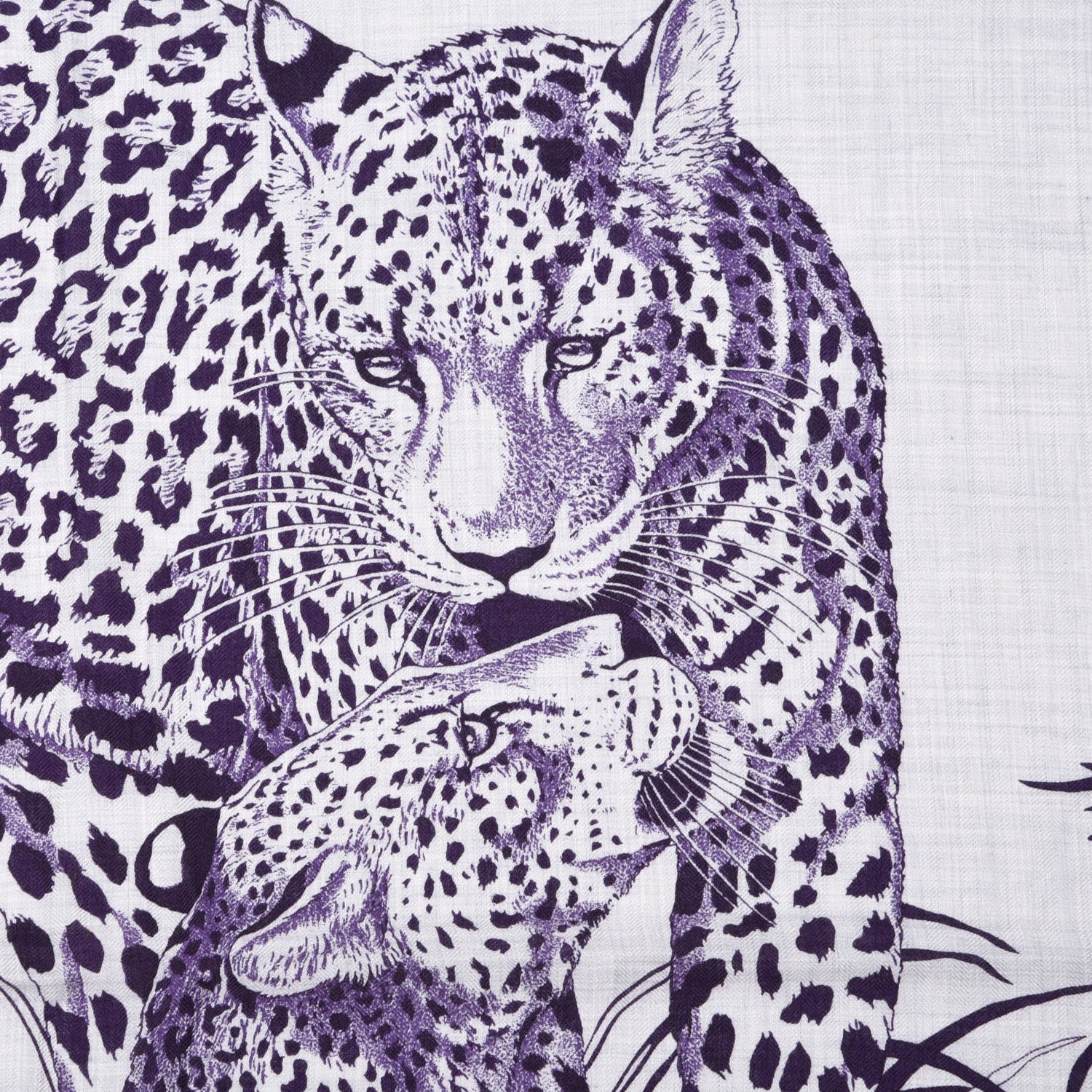 Hermes Cashmere Silk Jungle Love Tattoo Shawl 140 Gris Chine Iris 3 of 6