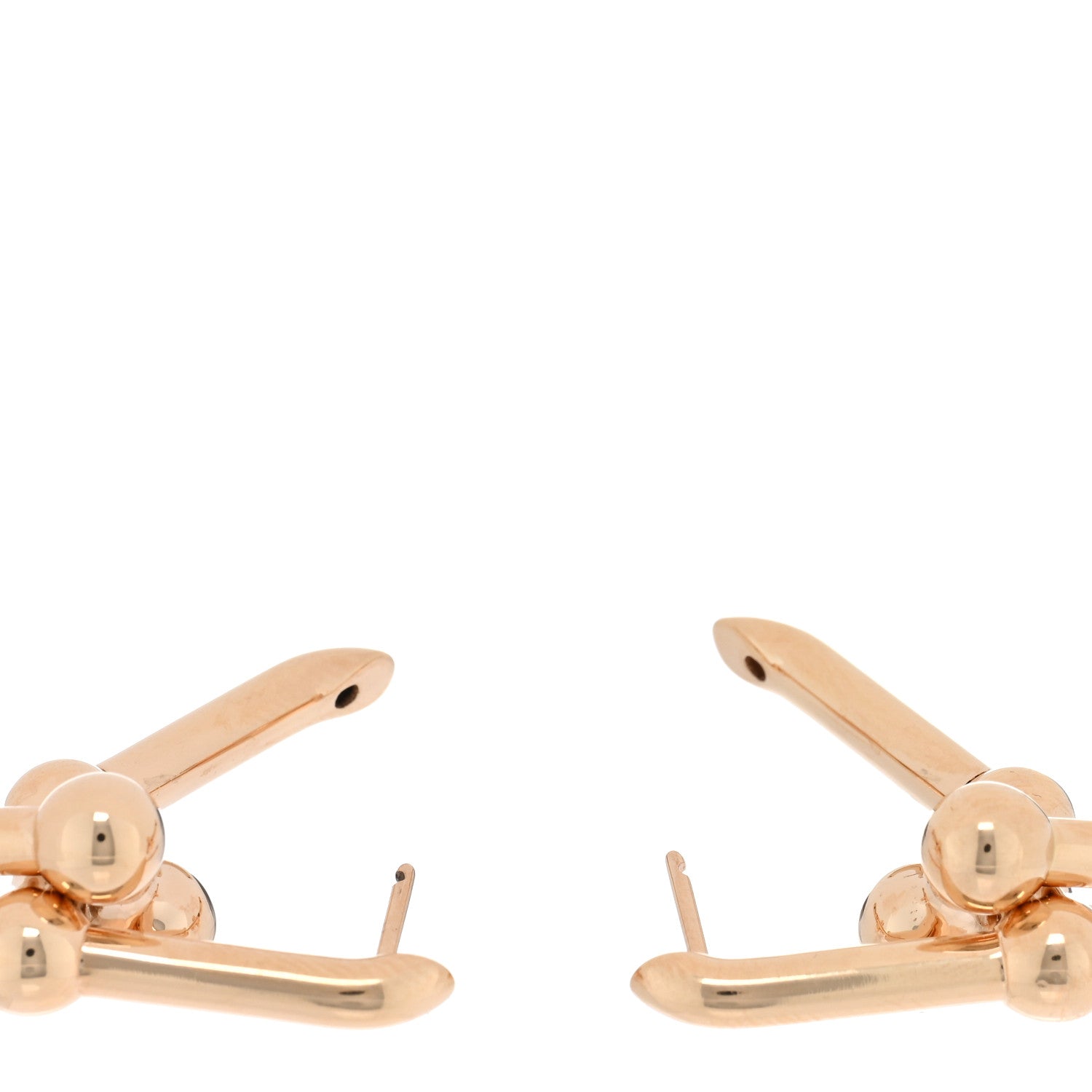 Tiffany 18K Rose Gold Large HardWear Link Earrings 3 of 5