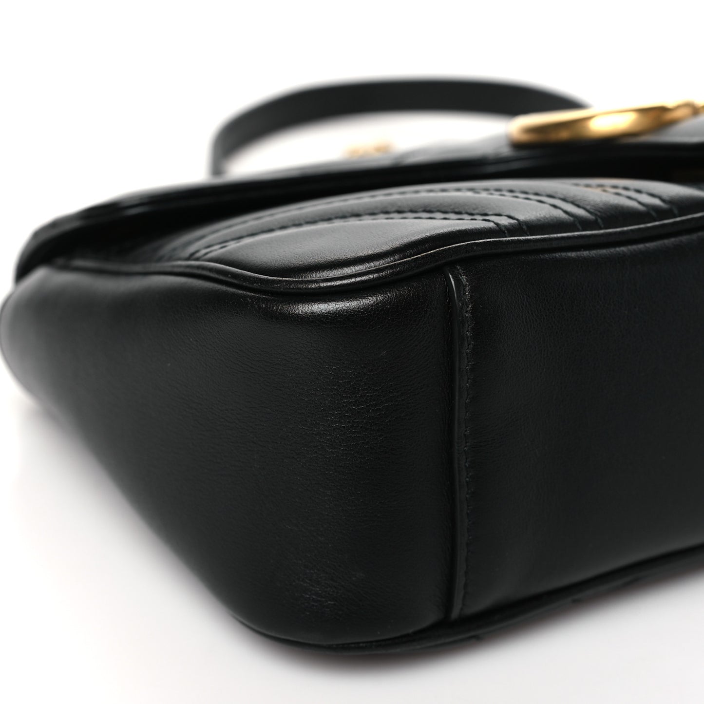 Calfskin Matelasse Small GG Marmont Shoulder Bag Black