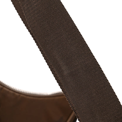 Prada Tessuto Nylon Saffiano Re-Edition 2005 Shoulder Bag Cacao 13 of 14
