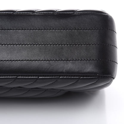 Chanel Lambskin Chevron Quilted Medium Double Flap Black 17 of 17