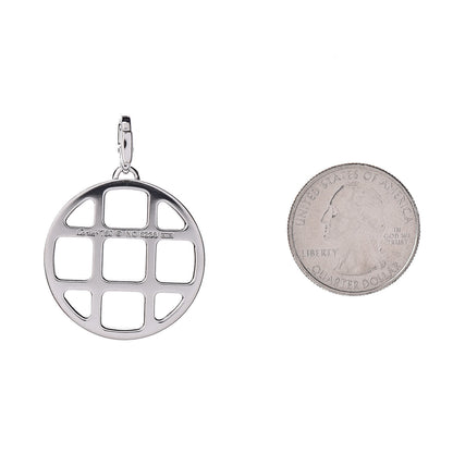 Cartier 18K White Gold Diamond Pasha de Grid Charm Pendant 2 of 3