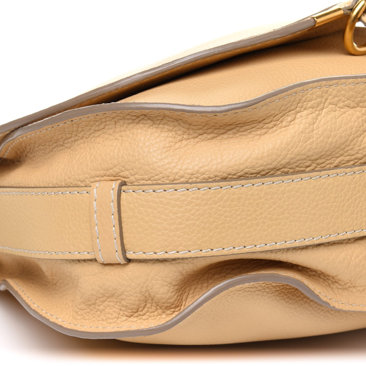 Grained Calfskin Medium Marcie Saddle Bag Sunlight