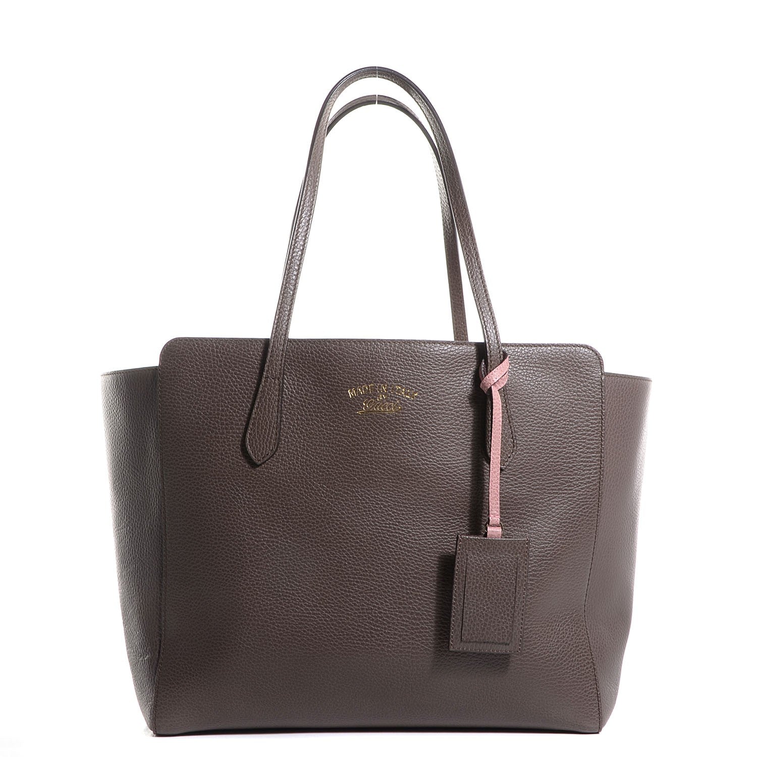 Gucci Dollar Calfskin Medium Swing Tote Grey Field Soft Pink 1 of 9