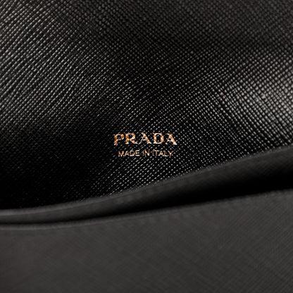 Prada Saffiano Metal Flap Wallet Black 7 of 8