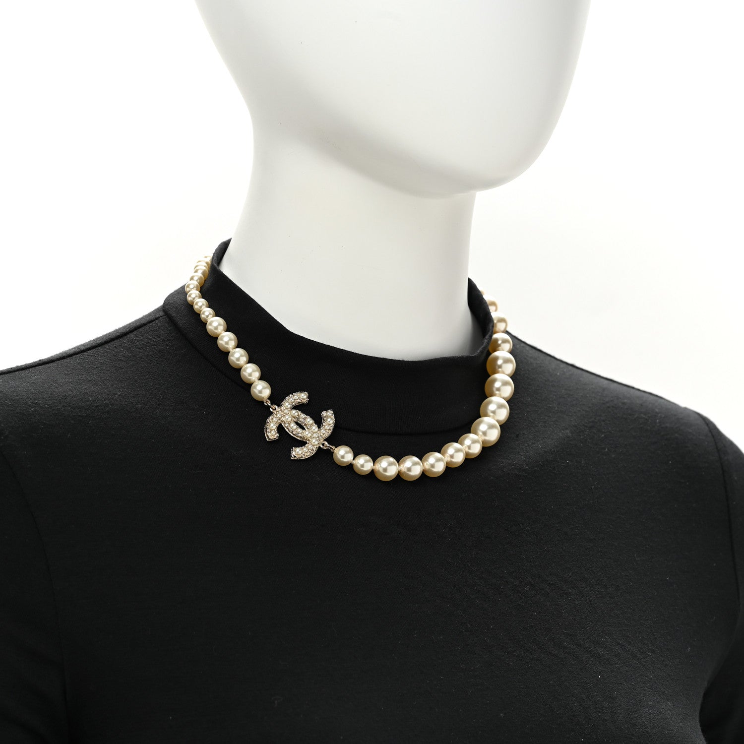 Chanel Pearl CC 100th Anniversary Necklace Light Gold 2 of 6