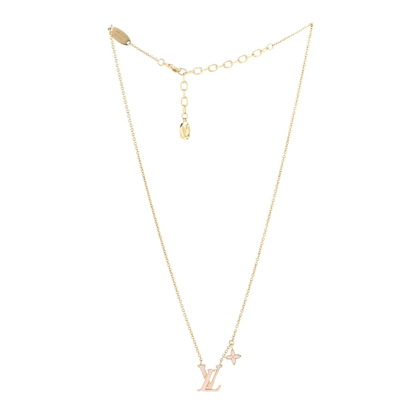 Enamel LV Iconic Necklace Gold Pink