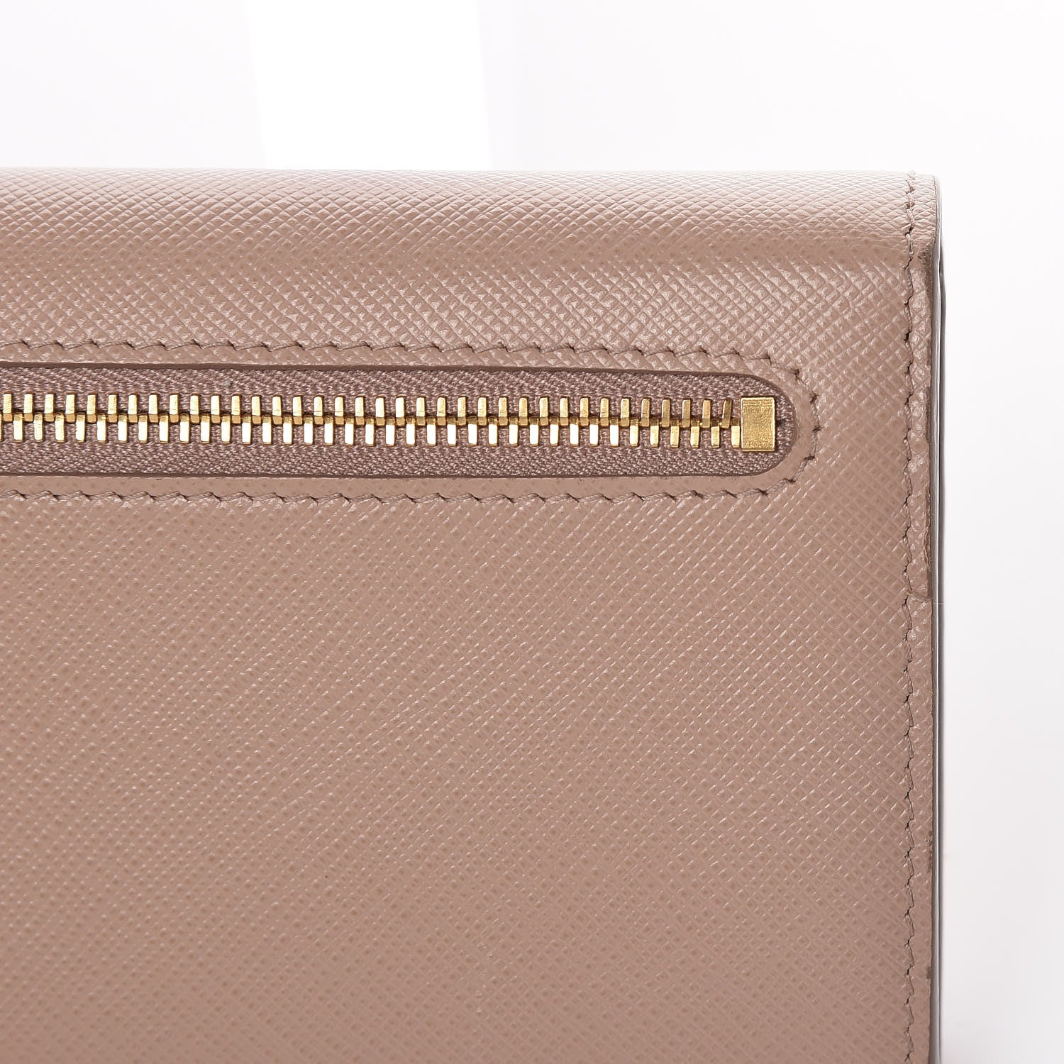 Prada Saffiano Shine Monochrome Continental Wallet Cipria 12 of 13