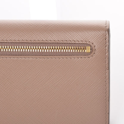 Prada Saffiano Shine Monochrome Continental Wallet Cipria 12 of 13