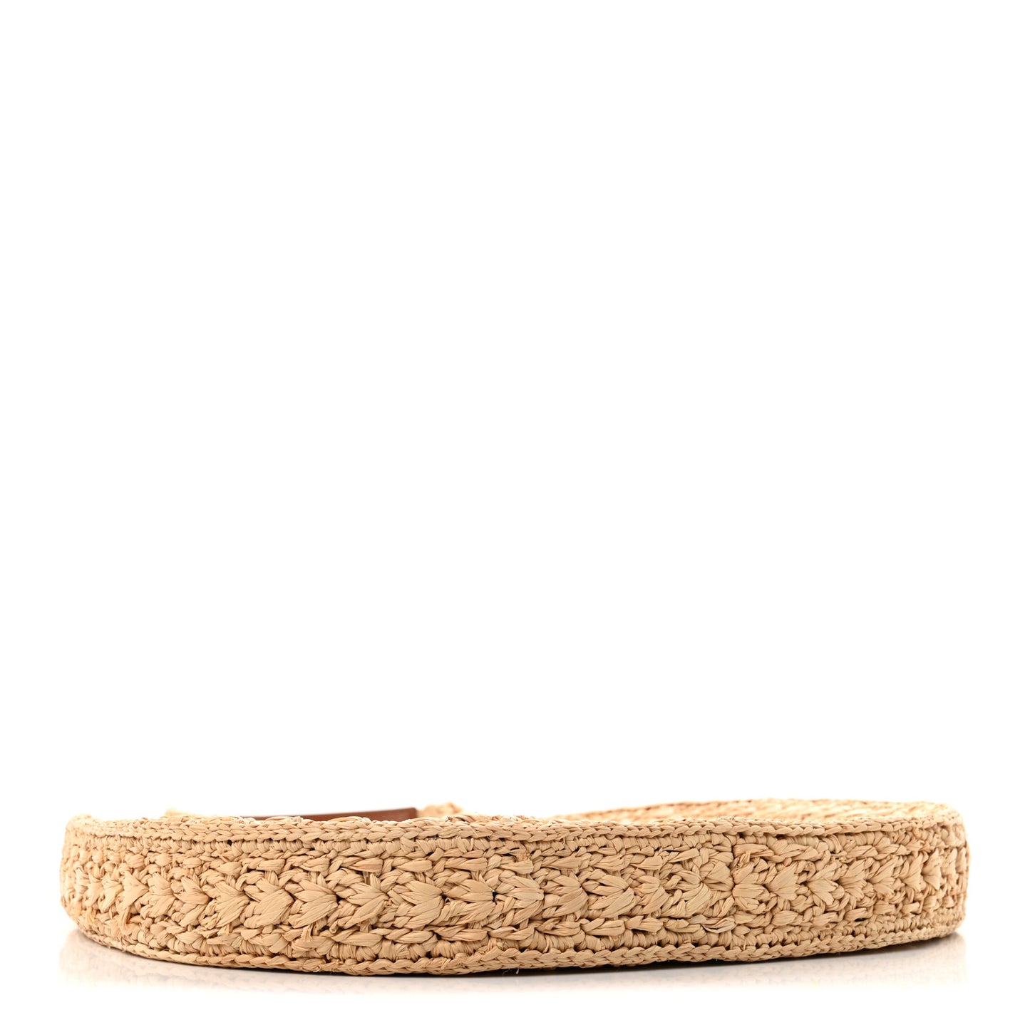 Raffia Calfskin Triomphe Panier Hobo Bag Natural Tan
