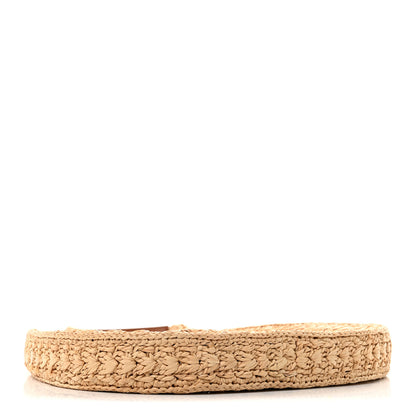 Celine Raffia Calfskin Triomphe Panier Hobo Bag Natural Tan 4 of 12