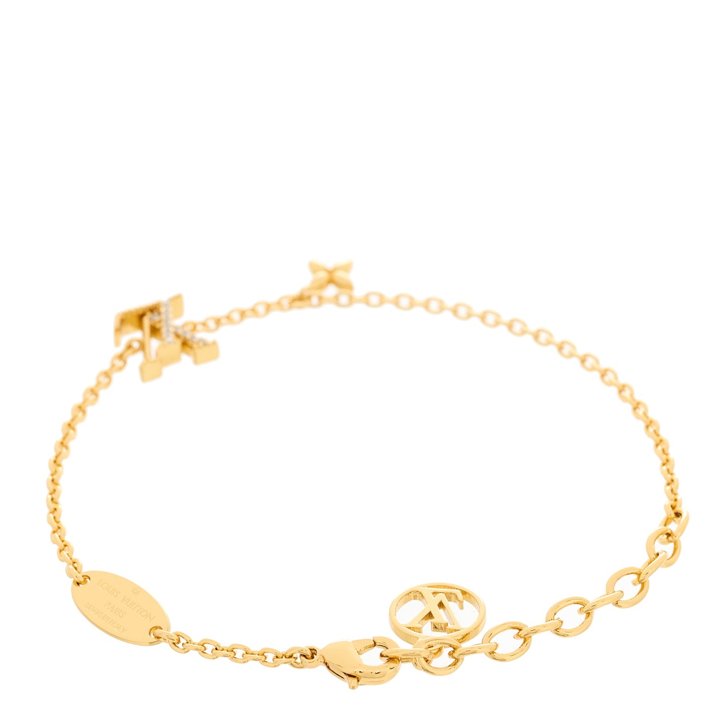 Metal Crystal LV Iconic Bracelet Gold