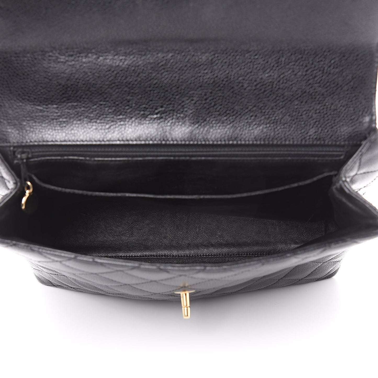 Caviar Quilted Jumbo Kelly Flap Black