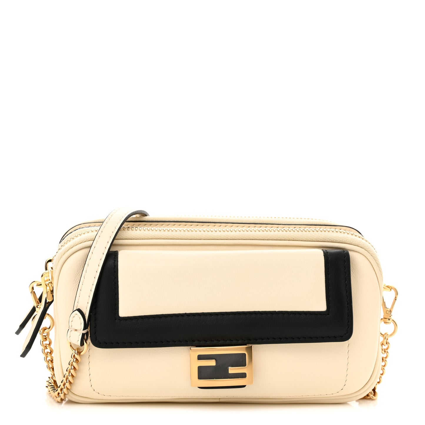 Vitello Grace Matte Bi-Color Easy Baguette Uovo Black