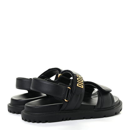 Christian Dior Lambskin Dioract 10mm Sandals 38 Black 4 of 9
