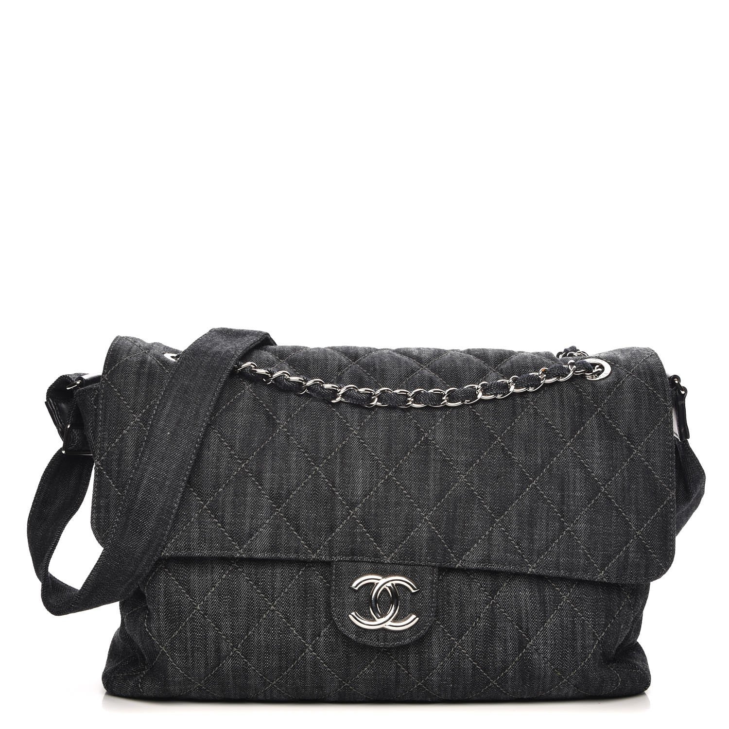 Chanel Denim Quilted Stretch Spirit Messenger Bag 1 of 8