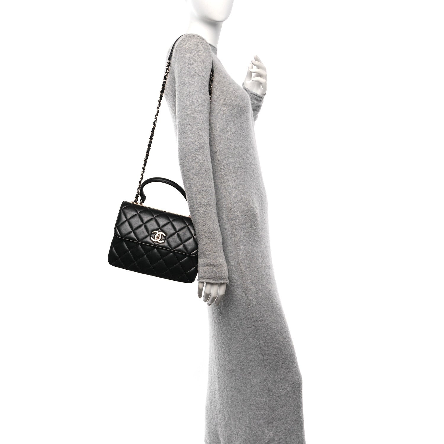 Chanel Lambskin Quilted Small Trendy CC Dual Handle Flap Bag Black 2 of 10