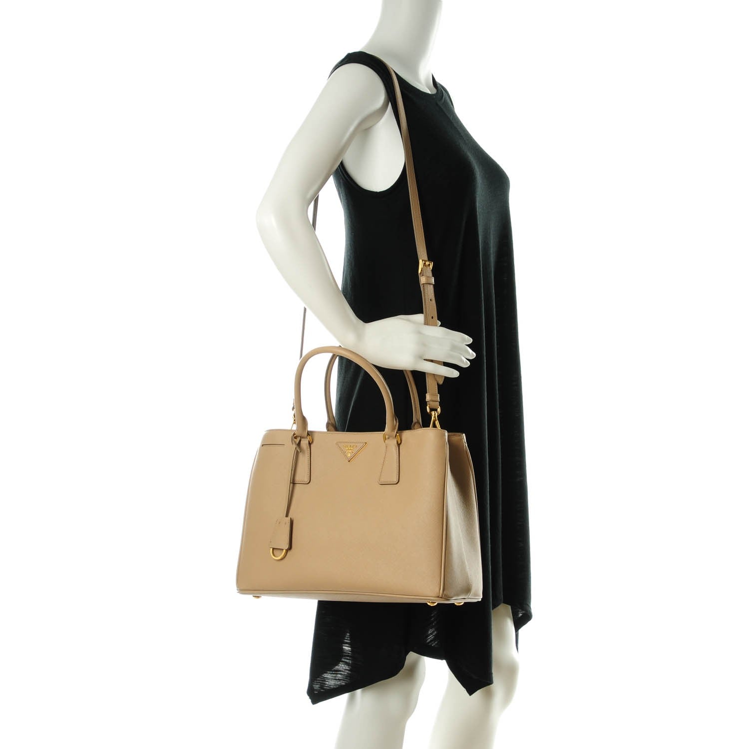 Prada Saffiano Lux Medium Tote Sabbia 2 of 8