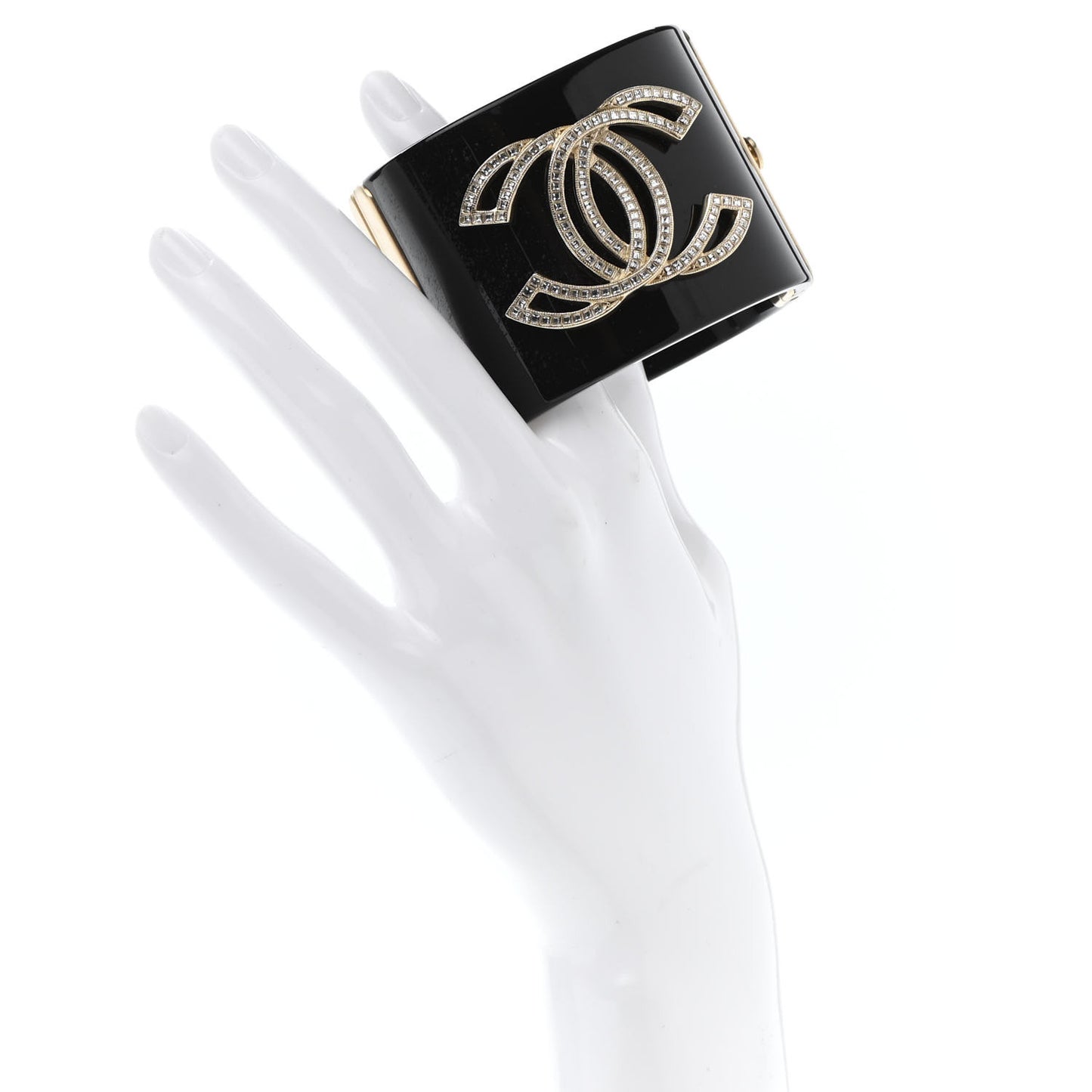 Resin Crystal CC Cuff Black Gold