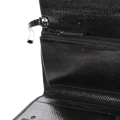 Gucci Snakeskin Clutch Black 6 of 9