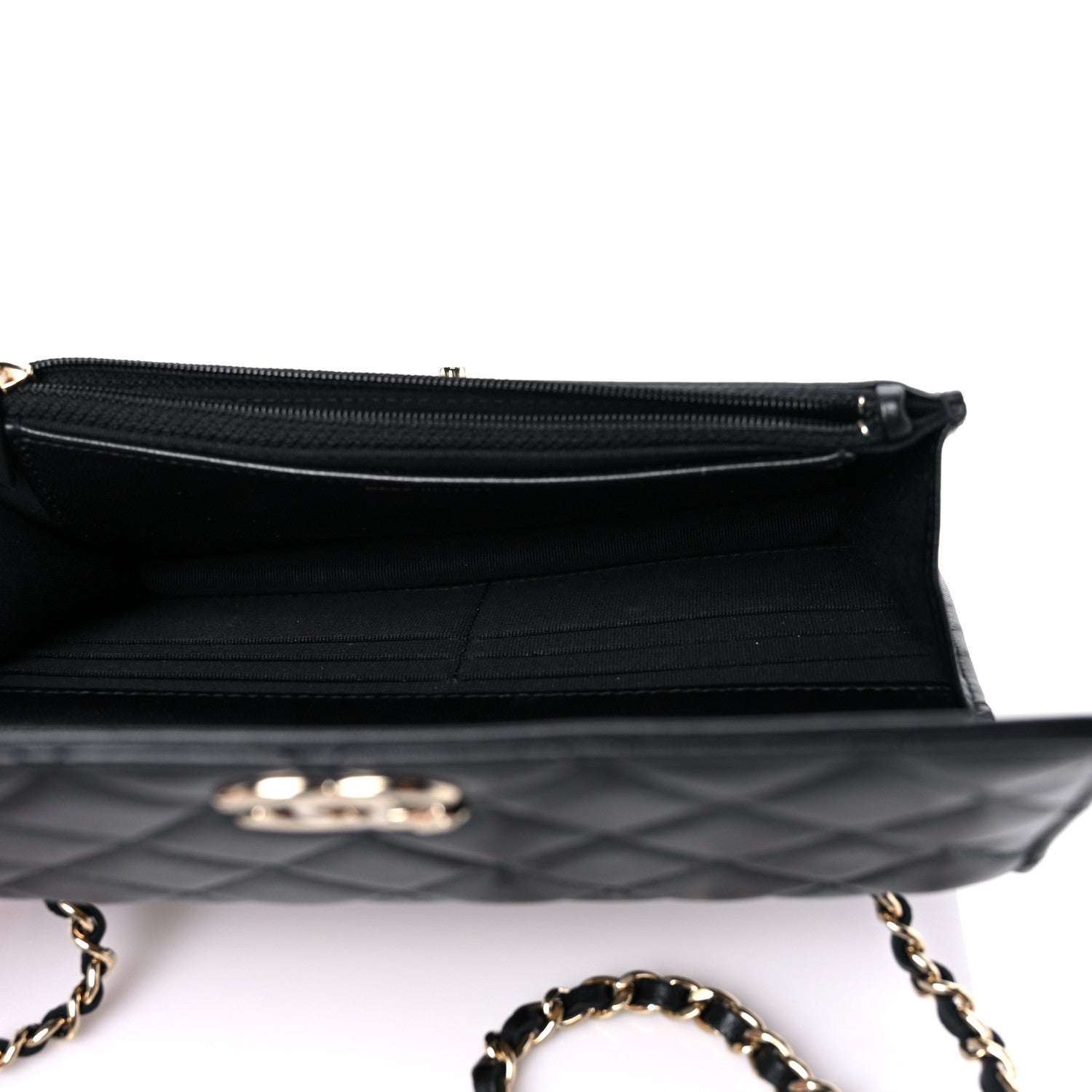 Chanel Lambskin Quilted Trendy CC Wallet On Chain WOC Black 5 of 15