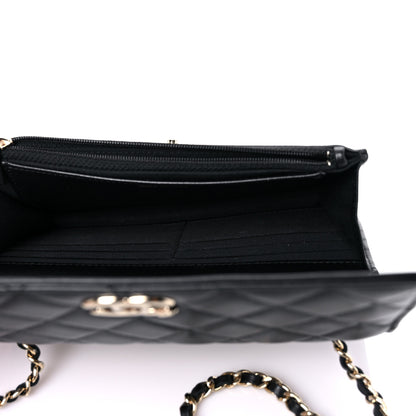 Chanel Lambskin Quilted Trendy CC Wallet On Chain WOC Black 5 of 15