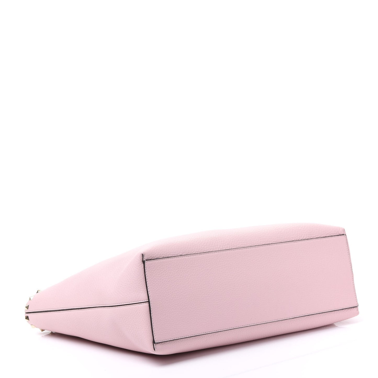 Grained Calfskin Rockstud Shoulder Tote Rose Quartz