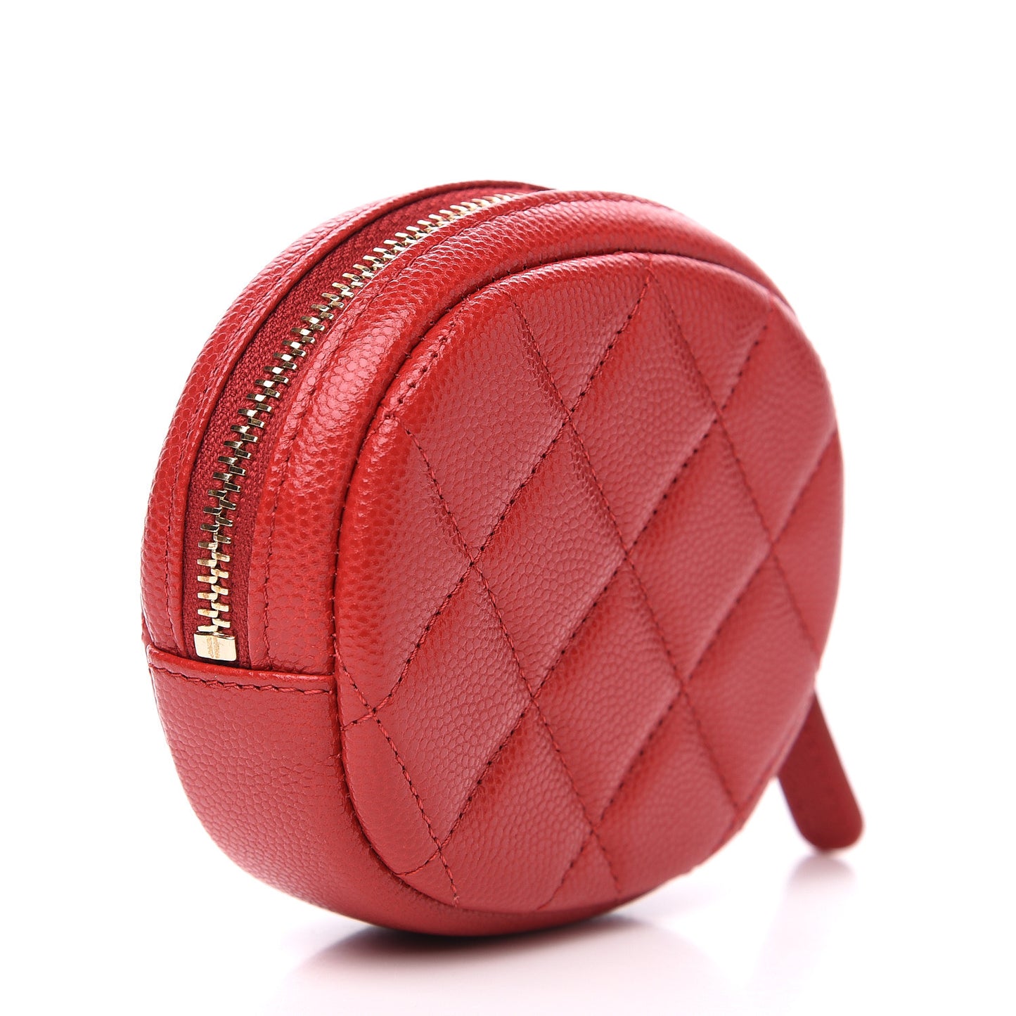 Caviar Quilted Zip Around Classic Coin Purse Dark Pink