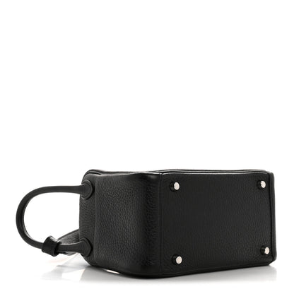 Hermes Taurillon Clemence Mini Lindy 20 Black 7 of 27