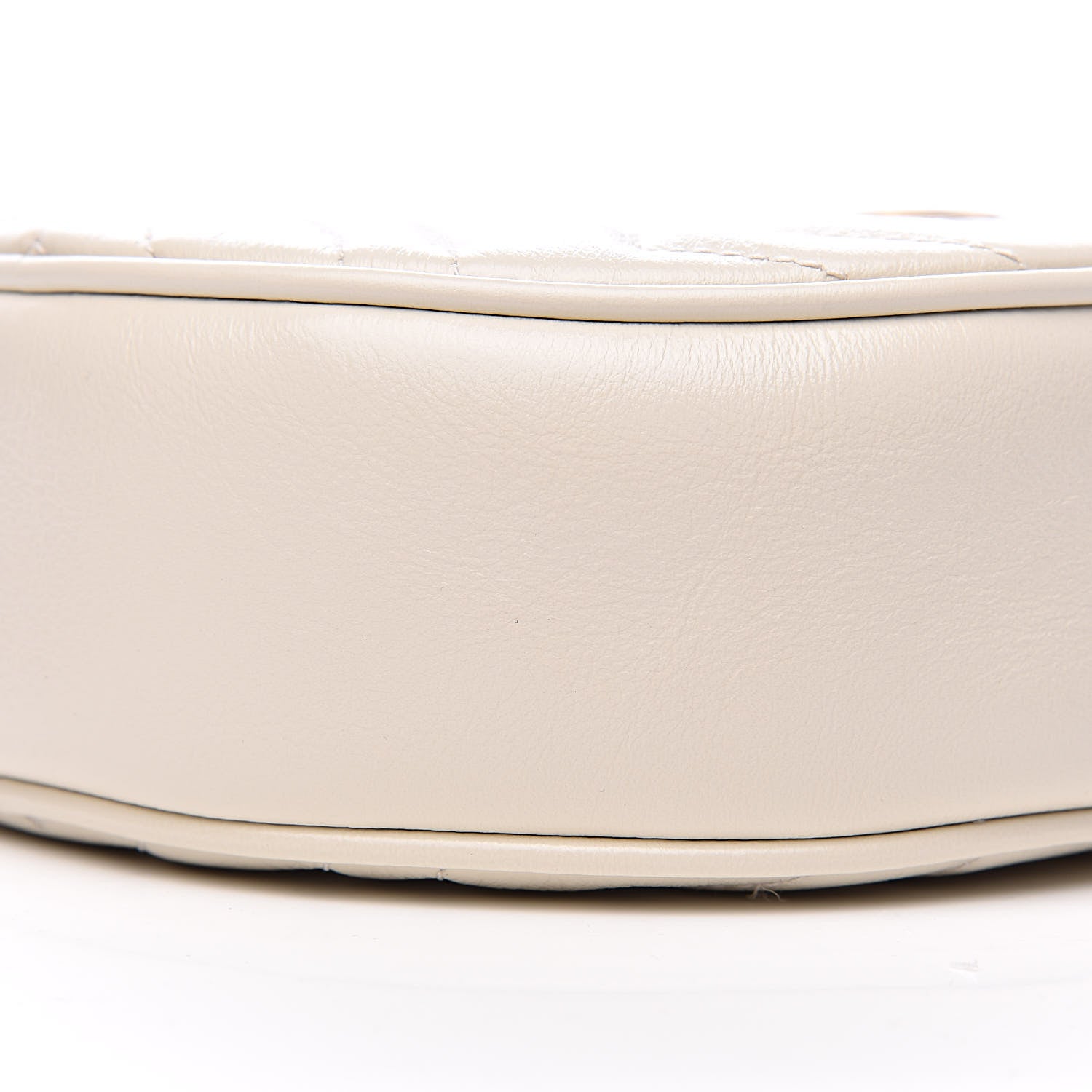 Gucci Calfskin Matelasse Mini GG Marmont Round Shoulder Bag White 9 of 10