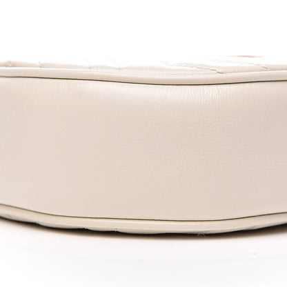 Gucci Calfskin Matelasse Mini GG Marmont Round Shoulder Bag White 9 of 10