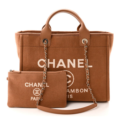 Chanel Mixed Fibers Small Deauville Tote Camel 3 of 12