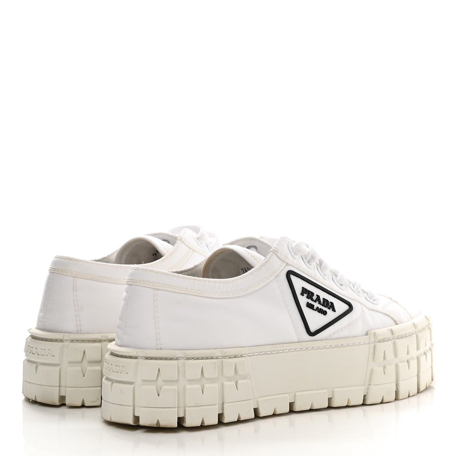 Prada Re-Nylon Gabardine Triangle Logo Double Wheel 50mm Sneakers 36.5 White 4 of 9