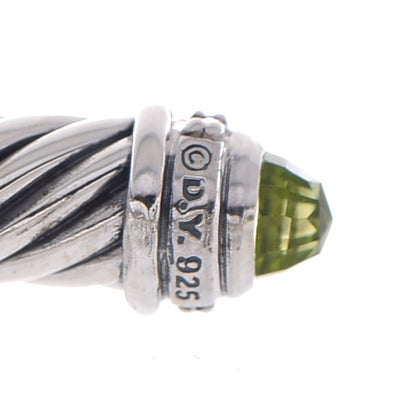 David Yurman Sterling Silver Diamond Peridot 5mm Cable Classics Bracelet 5 of 5
