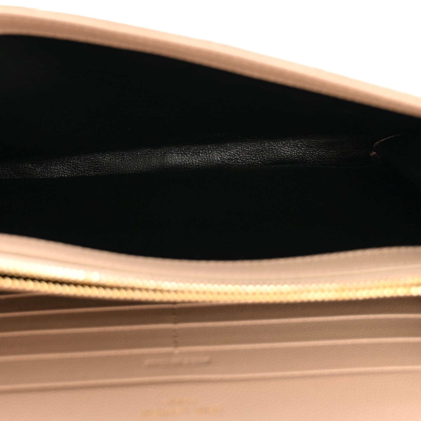 Grain De Poudre Matelasse Chevron Monogram Chain Wallet Dark Beige