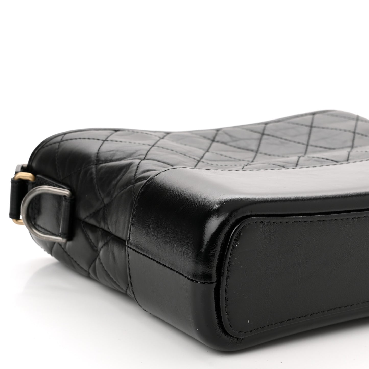 Aged Calfskin Quilted New Medium Gabrielle Hobo Black