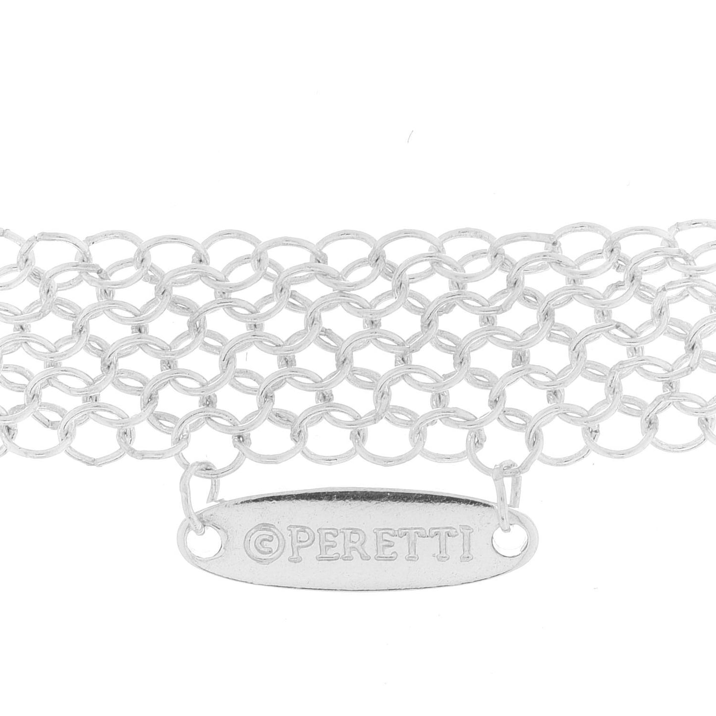 Sterling Silver 36mm Elsa Perretti Open Heart Mesh Necklace
