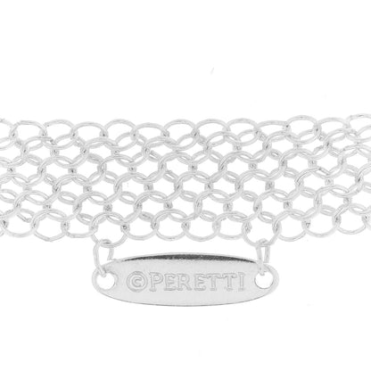 Tiffany Sterling Silver 36mm Elsa Perretti Open Heart Mesh Necklace 5 of 6