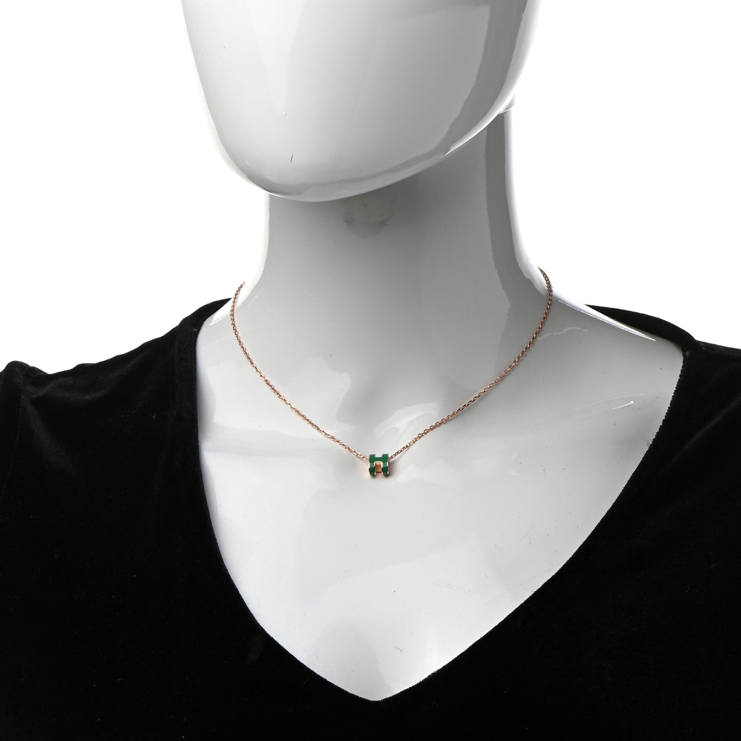Enamel Bead Pearl CC Long Necklace