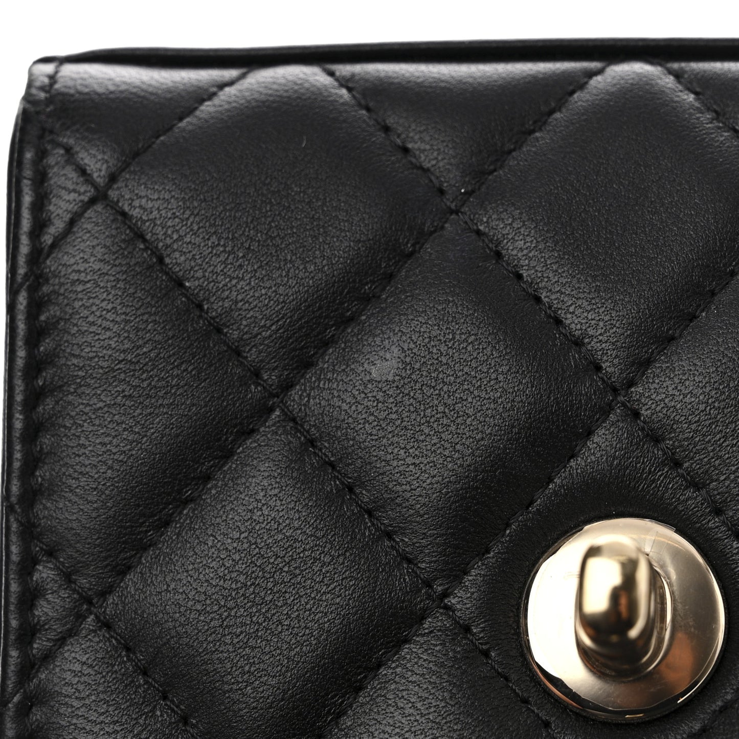 Lambskin Quilted Mini Trendy CC Chain Wallet Black