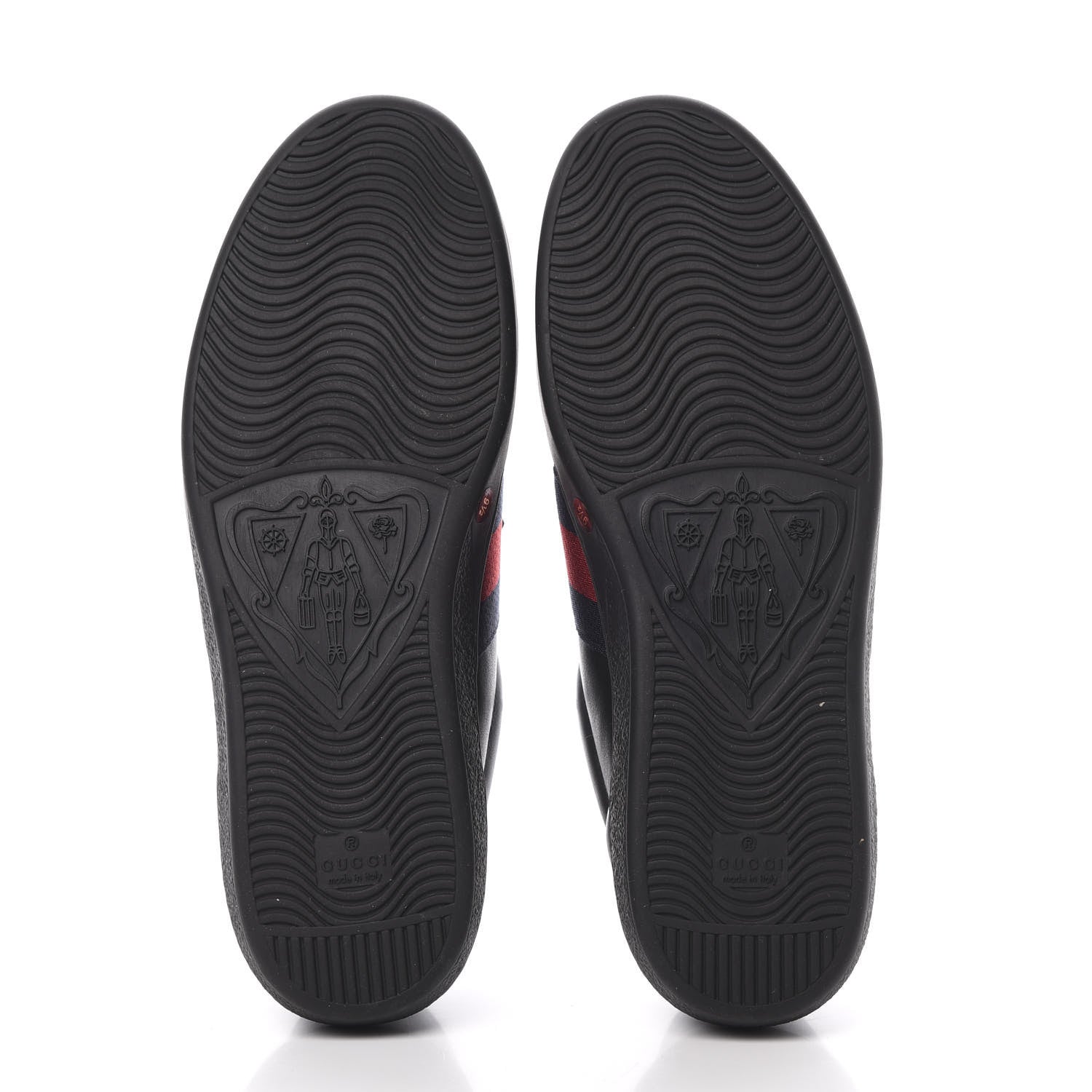 Gucci Calfskin Ayers Web Bee Embroidered Mens Ace Sneakers 9.5 Black 5 of 8