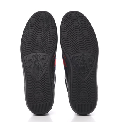 Gucci Calfskin Ayers Web Bee Embroidered Mens Ace Sneakers 9.5 Black 5 of 8