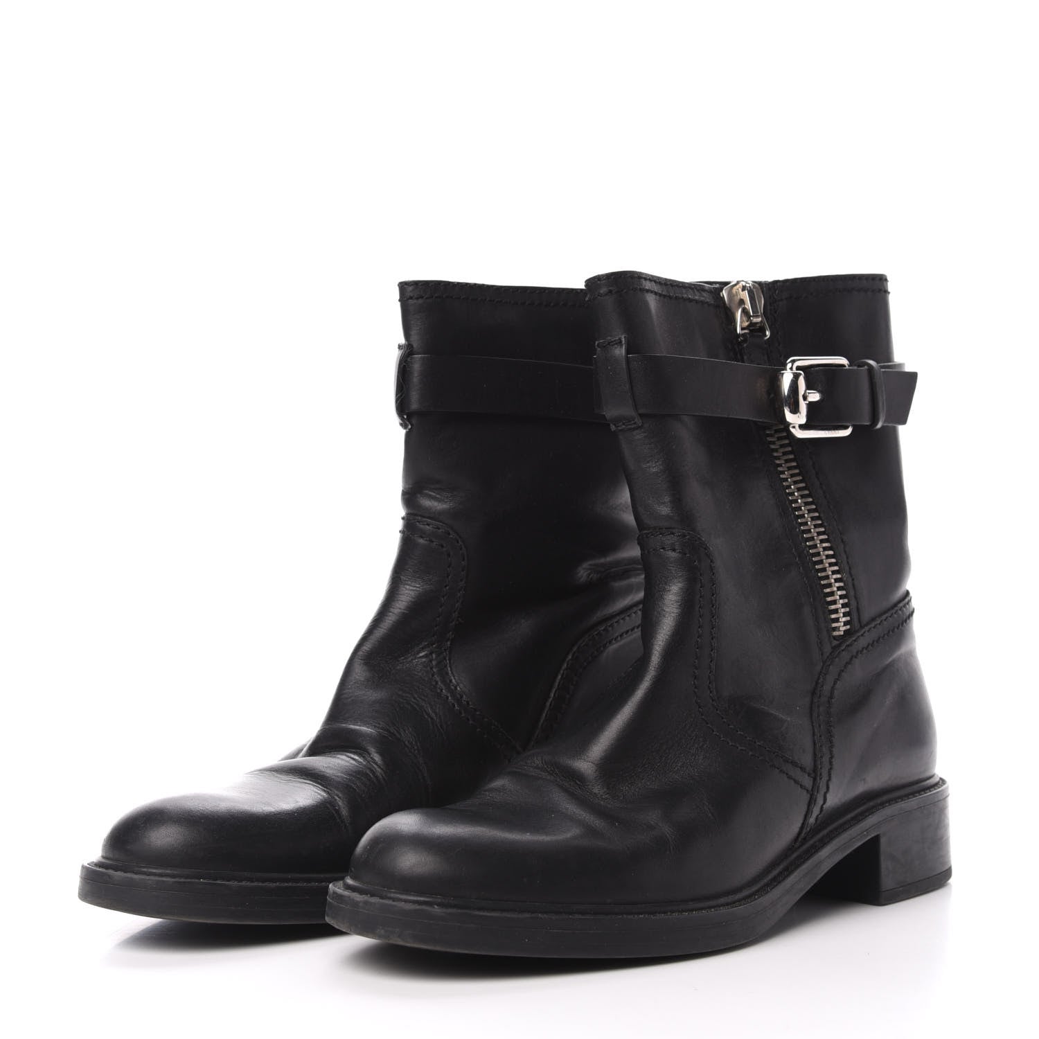Gucci Calfskin Short Zip Boots 38 Black 3 of 8