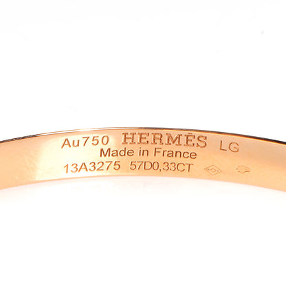 Hermes 18k Rose Gold Kelly Diamond Bangle Large 4 of 6