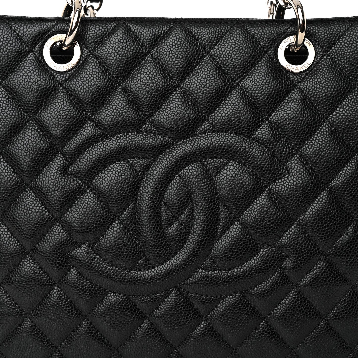 Caviar Quilted Grand Shopping Tote GST Black