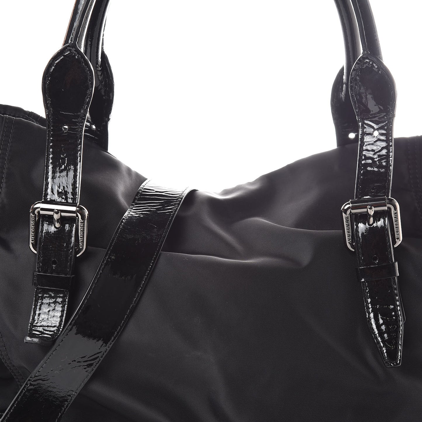 Nylon Patent Tote Black