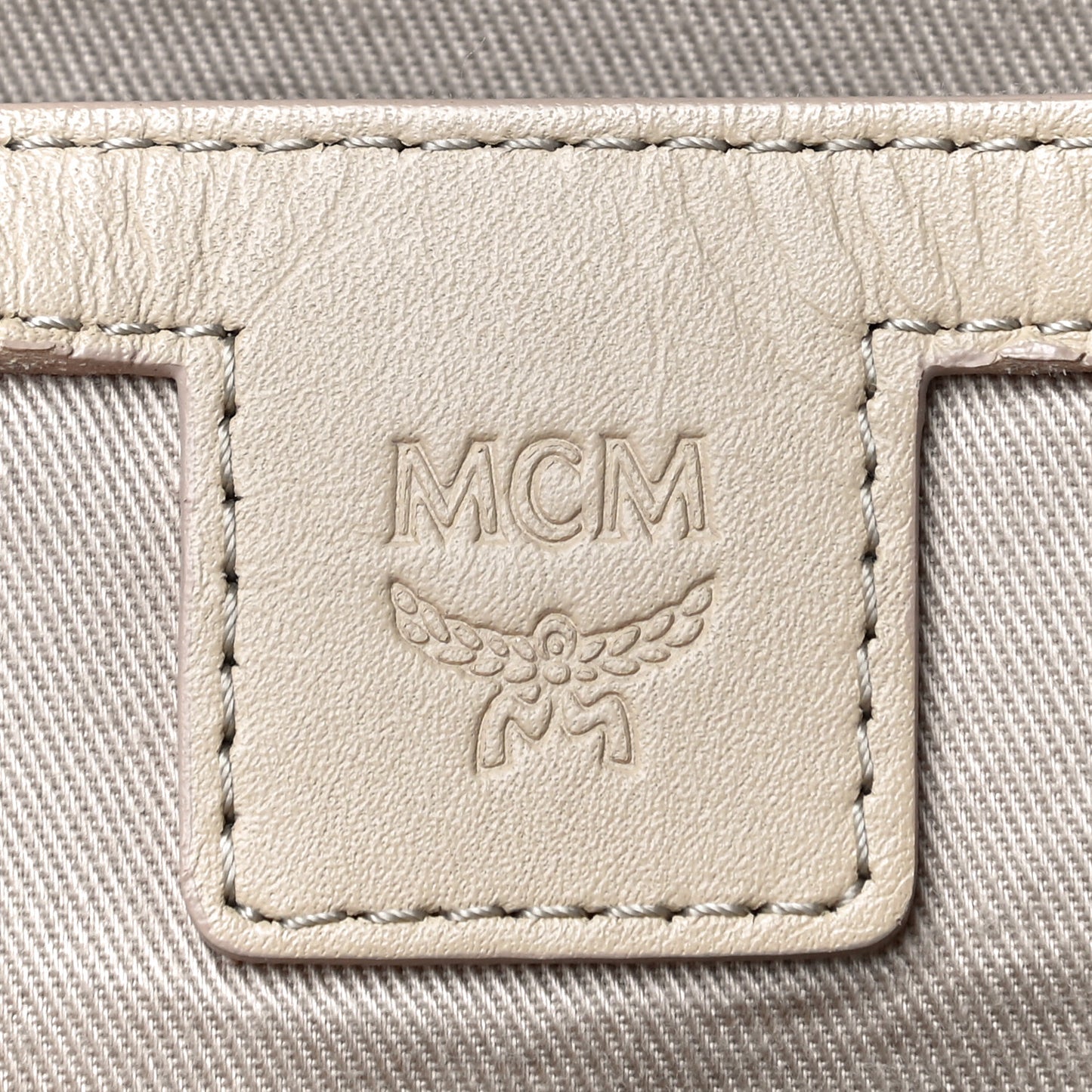 Metallic Visetos Striped Medium Stark Backpack White Beige