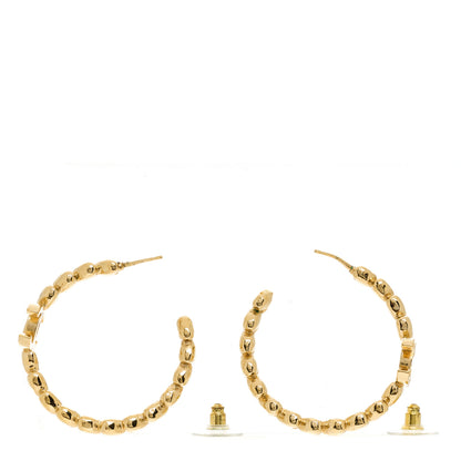 Chanel Crystal Heart CC Hoop Earrings Gold 4 of 5