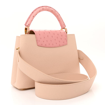 Louis Vuitton Taurillon Ostrich Capucines BB Powder Pink Beige 3 of 10